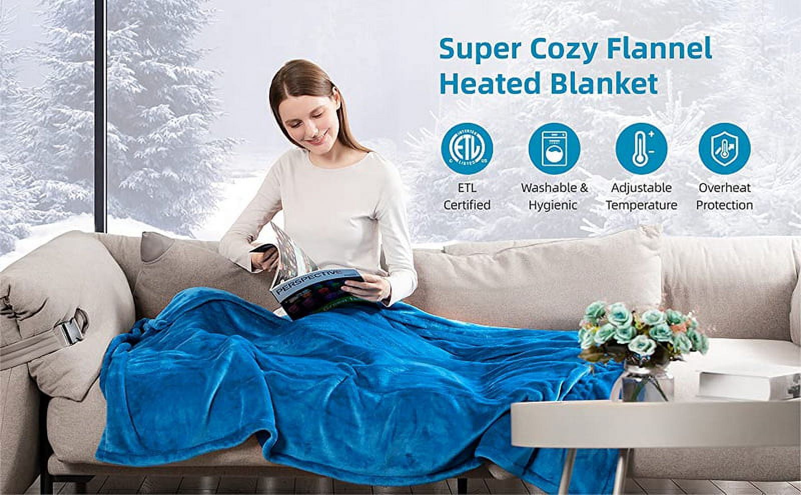 iTeKnic IK-BD001 60x 50 Heated Throw Blanket Model 10 Setting (OPEN BOX)  EPS23 - Walmart.com