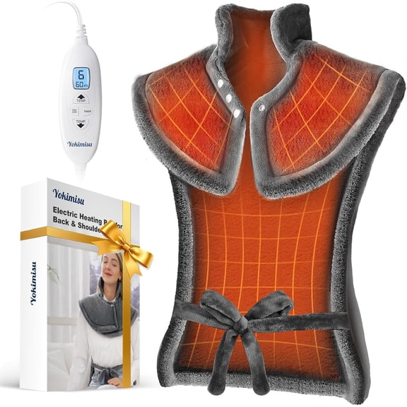 iTeafcom Premium Weighted Heating Pad for Neck, Shoulders & Back – 2.5lb Large 24"x33" Wearable Electric Heat Wrap, Fast-Heating, ETL Certified, Perfect Gift for Mom, Dad