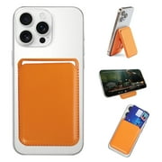 iTech 2 in 1 Magnetic Card Holder & Phone Stand-6 Card Capacity, PU Leather, Slim & Portable Design, MagSafe Compatible