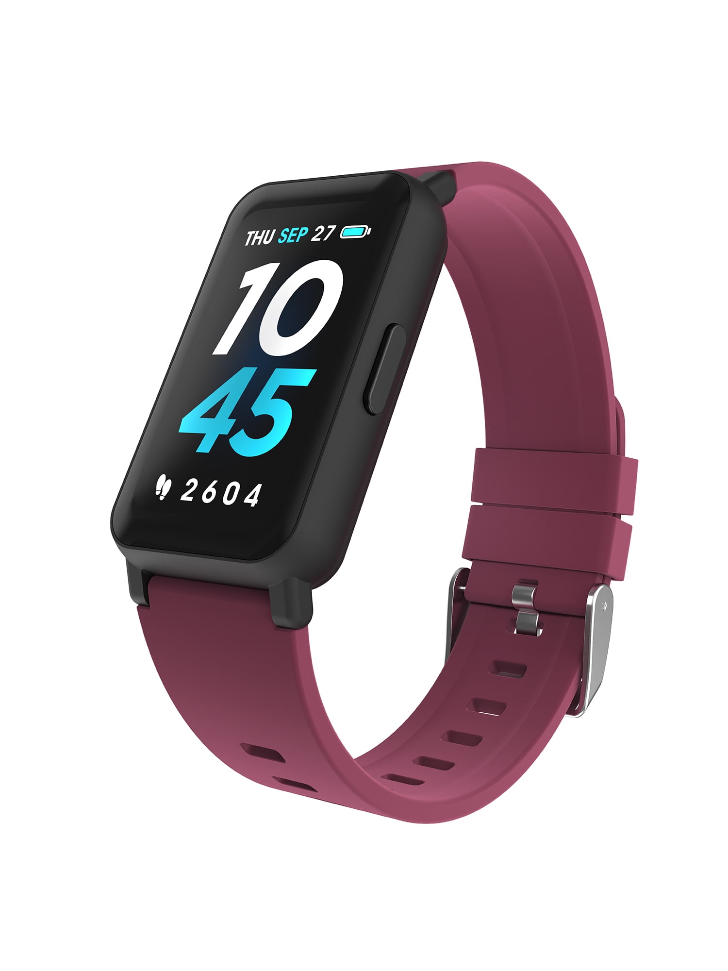 iTech Active 3 Unisex Adult Smartwatch Fitness Tracker Merlot Silicone Strap Walmart