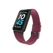 iTech Active 3 Unisex Adult Smartwatch Fitness Tracker, Merlot, Silicone Strap
