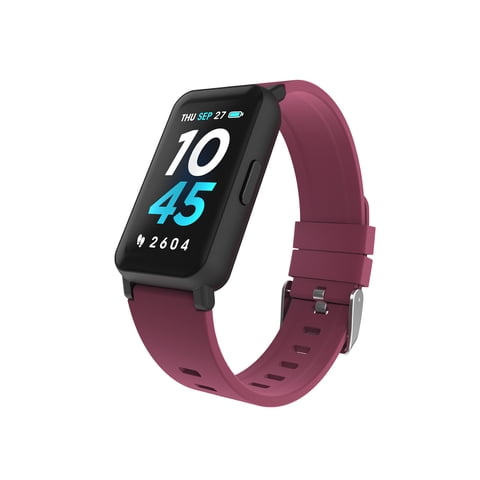 Active 3 Unisex Adult Smartwatch Fitness Tracker, Merlot, Silicone Strap