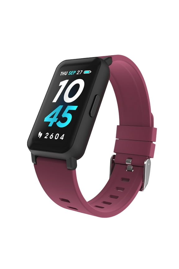 Active 3 Unisex Adult Smartwatch Fitness Tracker, Merlot, Silicone Strap