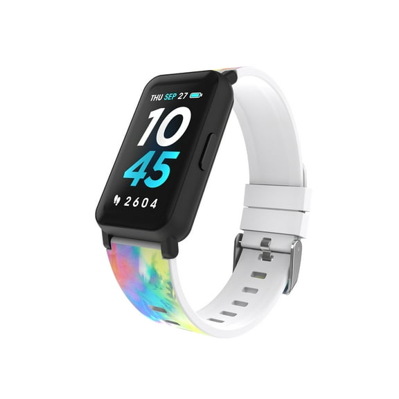 iTech Active 3 Unisex Adult Smartwatch Fitness Tracker, Tie Dye, Silicone Strap