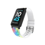 iTech Active 3 Unisex Adult Smartwatch Fitness Tracker, Tie Dye, Silicone Strap