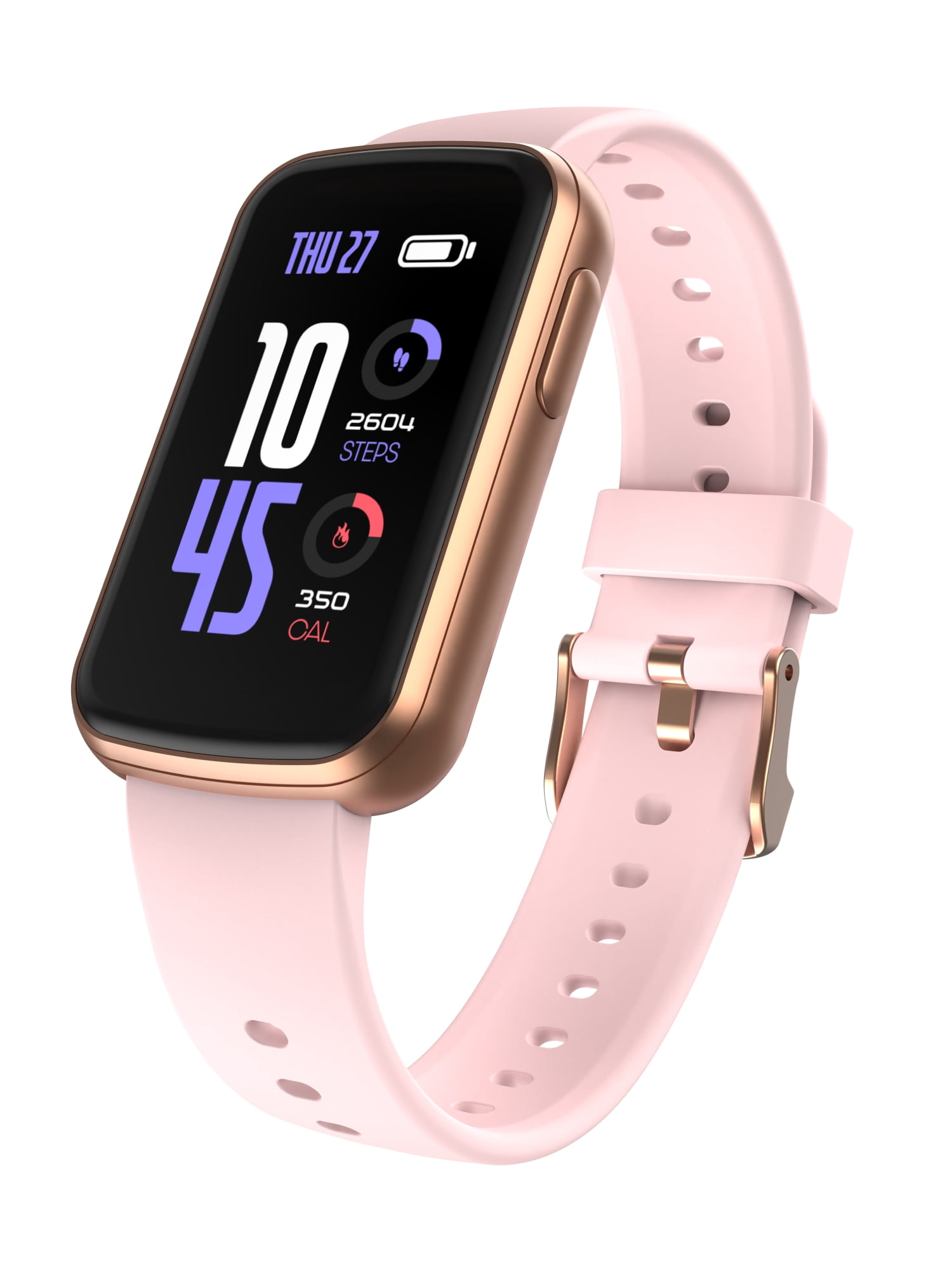 iTech Active 4 Unisex Adult Smartwatch Fitness Tracker, Blush, Silicone Strap
