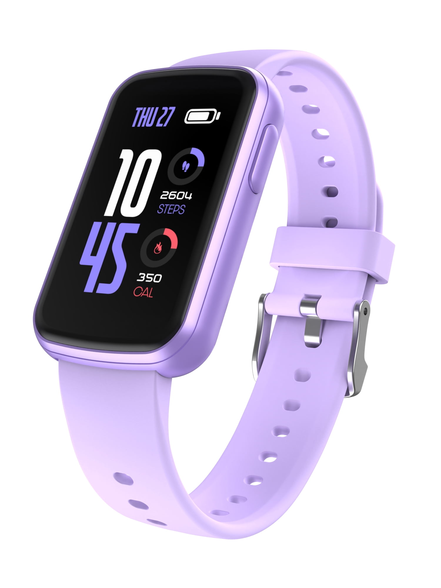 iTech Active 4 Unisex Adult Smartwatch Fitness Tracker, Purple, Silicone Strap