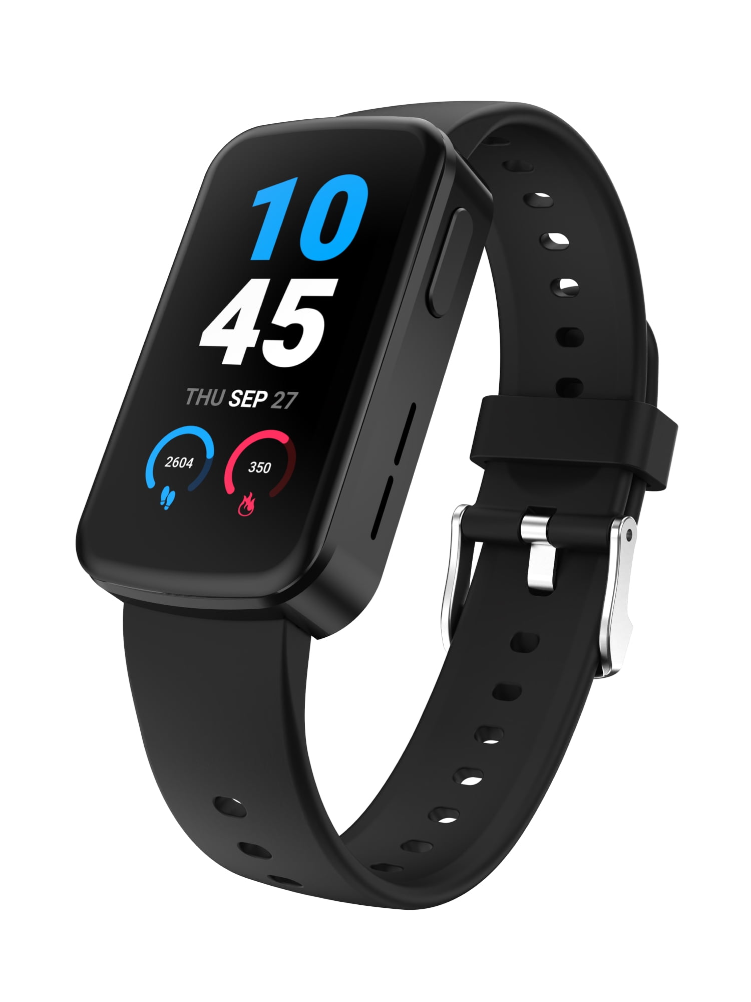 iTech Active 4 PRO Unisex Adult Smartwatch Fitness Tracker, Black, Silicone Strap