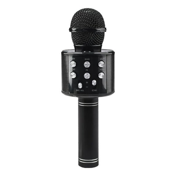 iTech Audio Bluetooth Wireless Speaker + Karaoke Microphone USB Portable Speaker Machine Birthday Home Party For All Smartphone (Black)