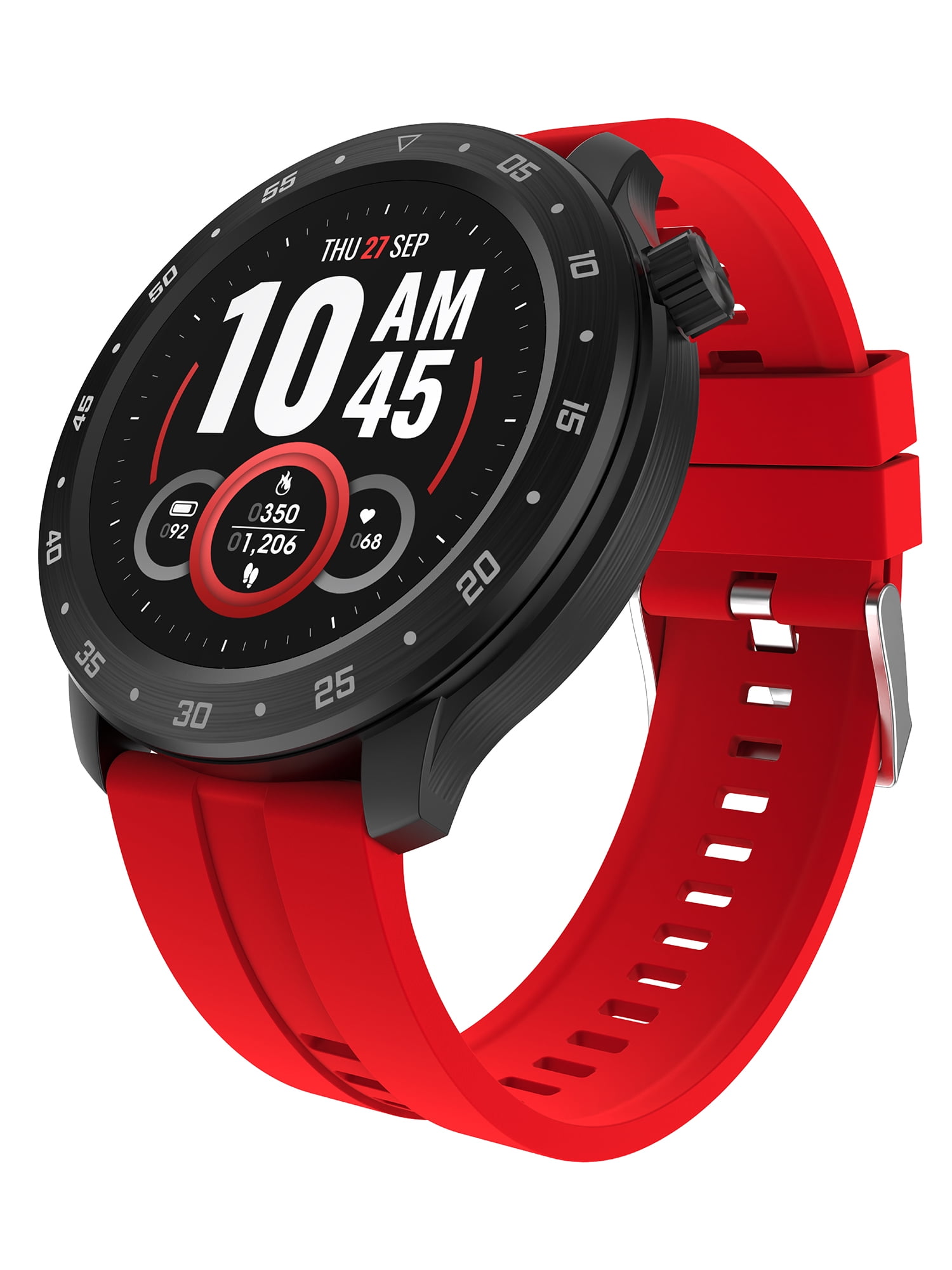 iTech Bold 3 Unisex Adult Smart Watch Red Silicone Strap