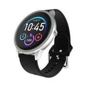 Elite 3 Unisex Adult Round Smart Watch, Black, Silicone Strap