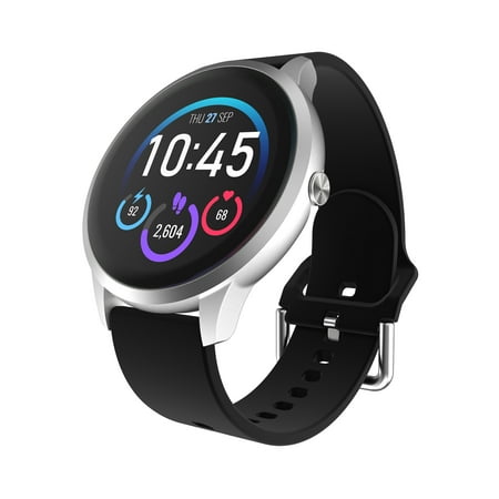 iTech Elite 3 Unisex Adult Round Smart Watch, Black, Silicone Strap