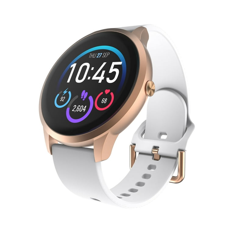 iTech Elite 3 Unisex Adult Round Smart Watch White Silicone Strap Walmart