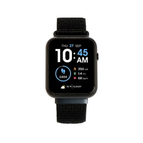 iTech Fusion 3 Unisex Adult Rectangular Smart Watch, Black, Stretch Sports Band