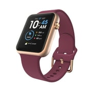 Fusion 3 Unisex Adult Rectangular Smart Watch, Burgundy, Silicone Strap