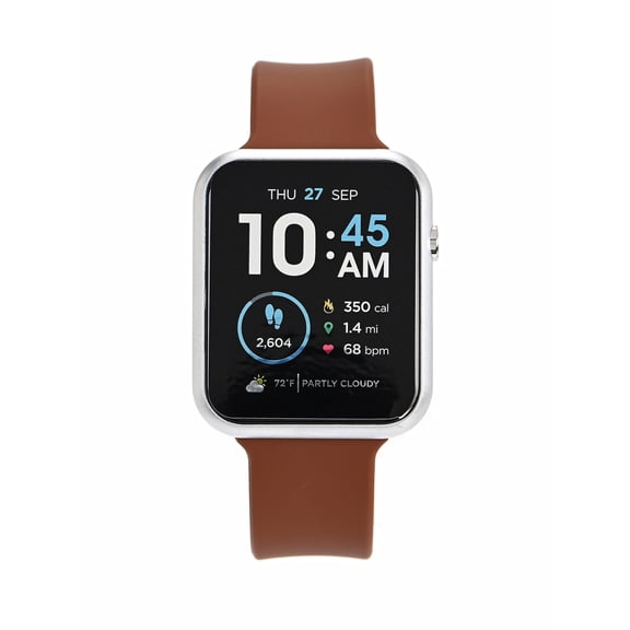 iTech Fusion 3 Unisex Adult Rectangular Smart Watch, Chocolate, Silicone Strap