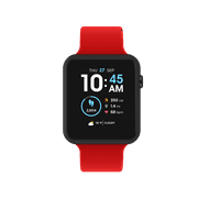 Fusion 3 Unisex Adult Rectangular Smart Watch, Solid Red, Silicone Strap