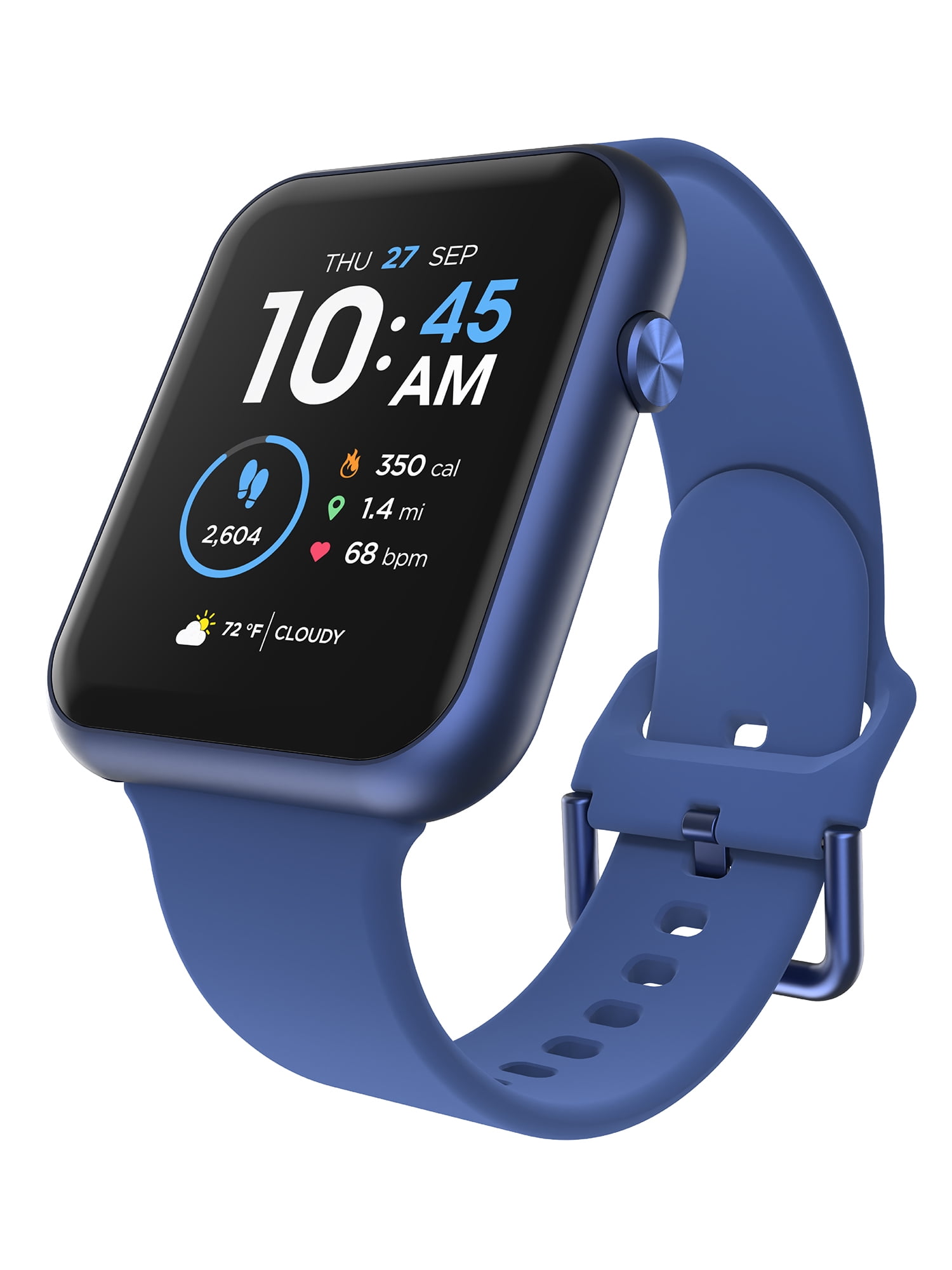 iTech Fusion 3 Unisex Adult Rectangular Smart Watch Blue Silicone Strap