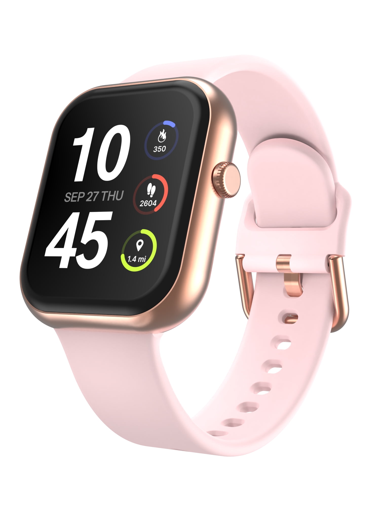 iTech Fusion 4 Unisex Adult Rectangular Smart Watch, Blush, Silicone Strap