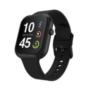 iTech Fusion 4 Unisex Adult Rectangular Smart Watch, Black, Silicone Strap