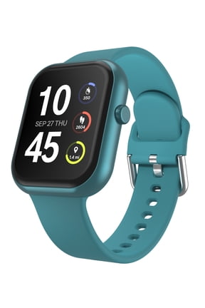 Fusion 4 Unisex Adult Rectangular Smart Watch, Teal, Teal Silicone Strap