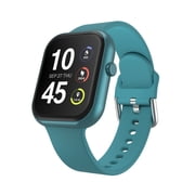 iTech Fusion 4 Unisex Adult Rectangular Smart Watch, Teal, Teal Silicone Strap