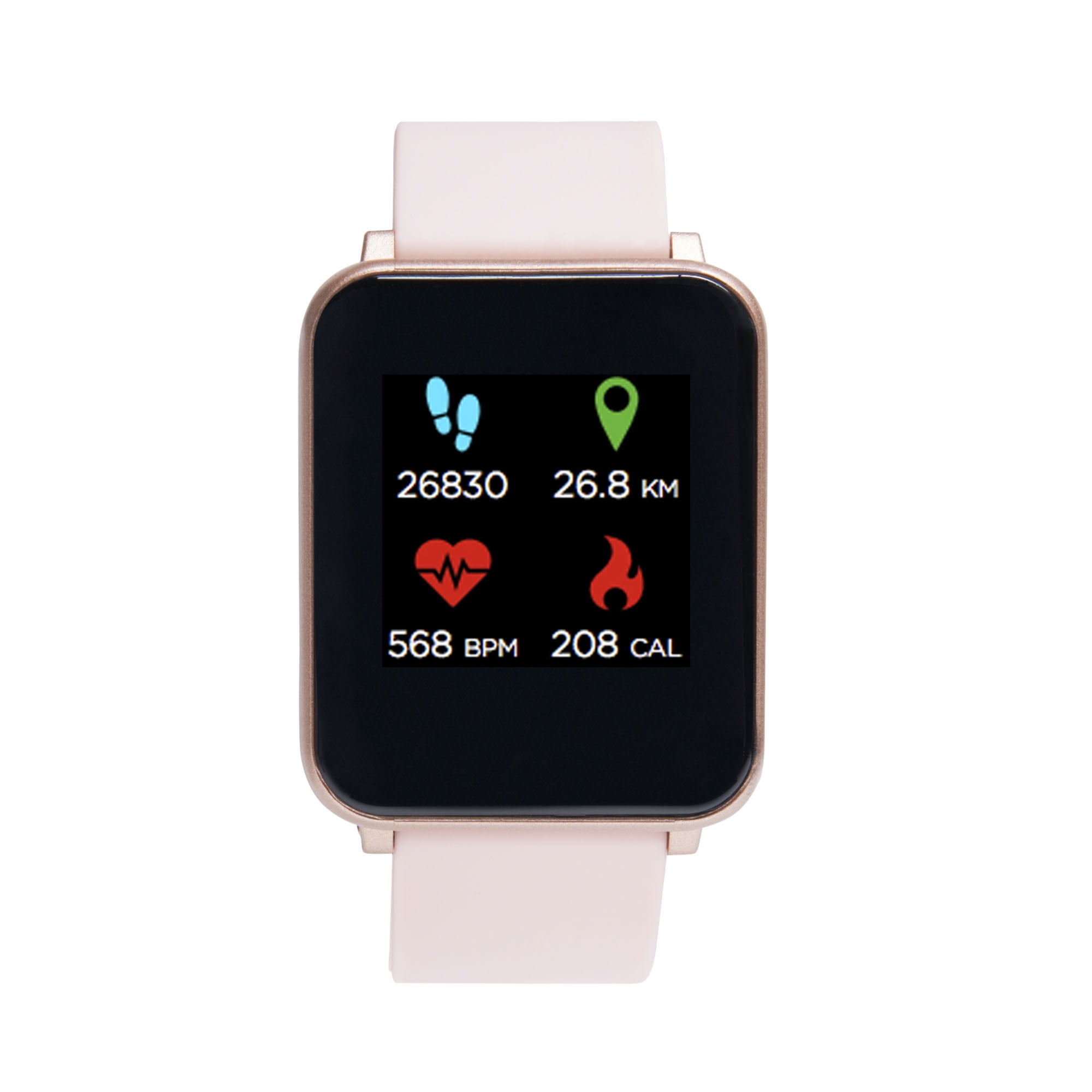 iTech Fusion Silicone Strap Smart Watch, Blush/Rose Gold