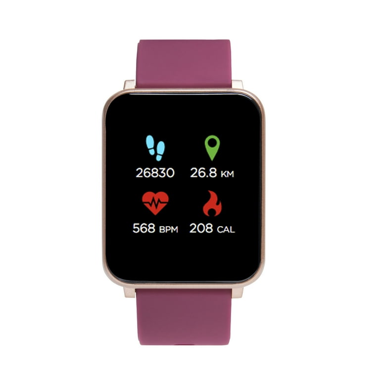 iTech Fusion Silicone Strap Smart Watch Merlot Rose Gold Walmart