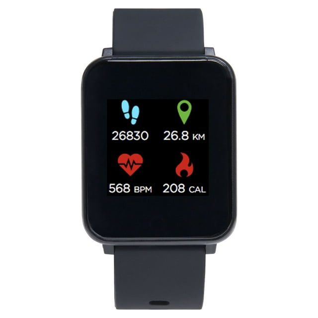 iTech Fusion Unisex Smart Watch & Fitness Tracker Black Case & Black ...