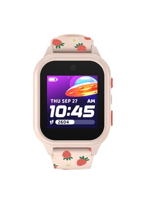 iTech Jr. 4 Kids Girls' Smartwatch with Camera, Audiobooks, and Games – Blush Case with Blush Strawberry Strap