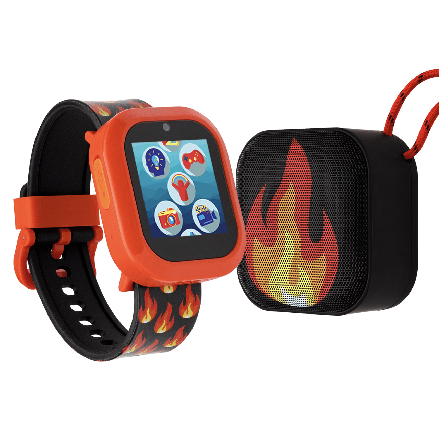 iTech Jr Kids Boys Musical Notes Silicone Strap Smartwatch and LED  Bluetooth Speaker