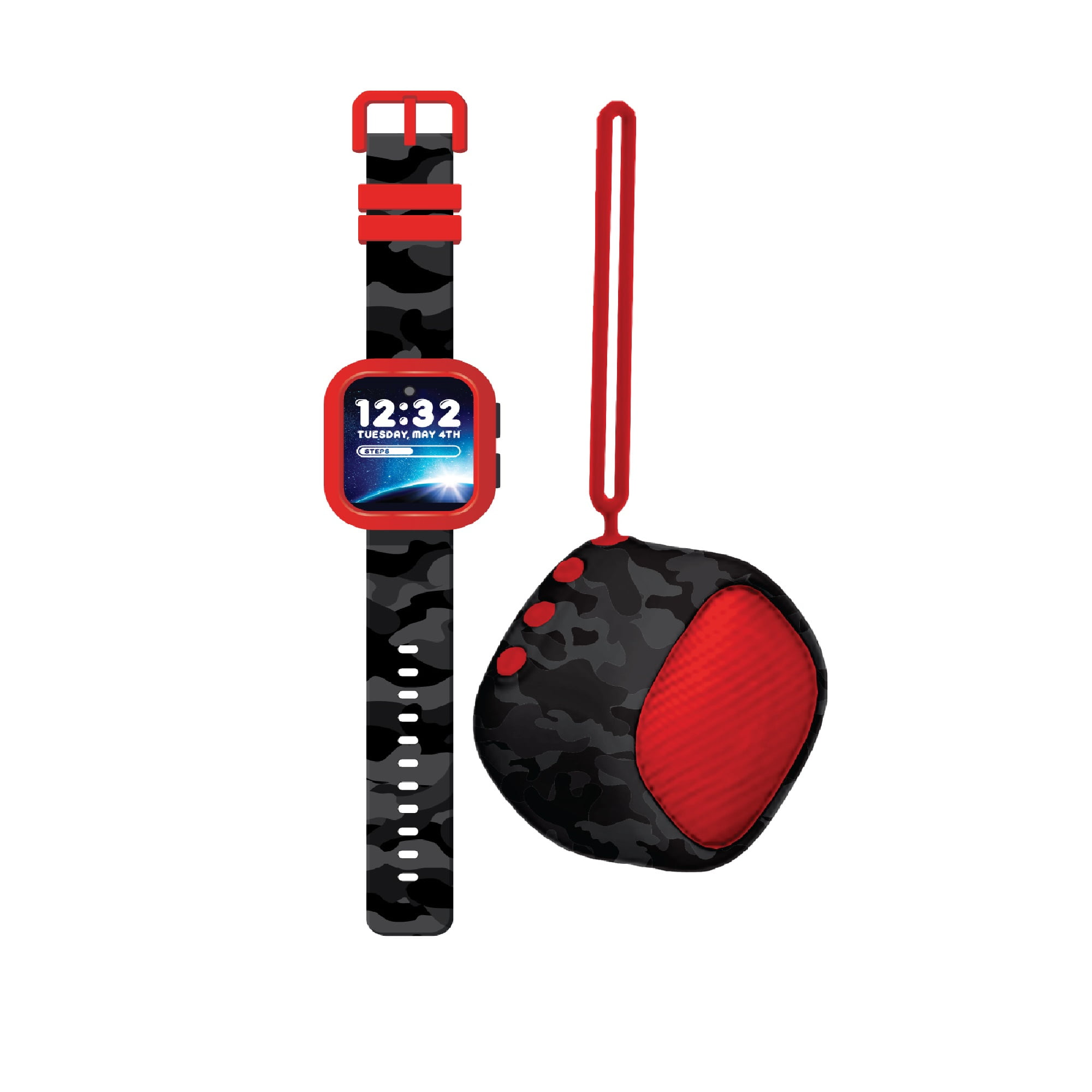 iTech Jr Kids Dark Grey Camo Smartwatch and Bluetooth Speaker