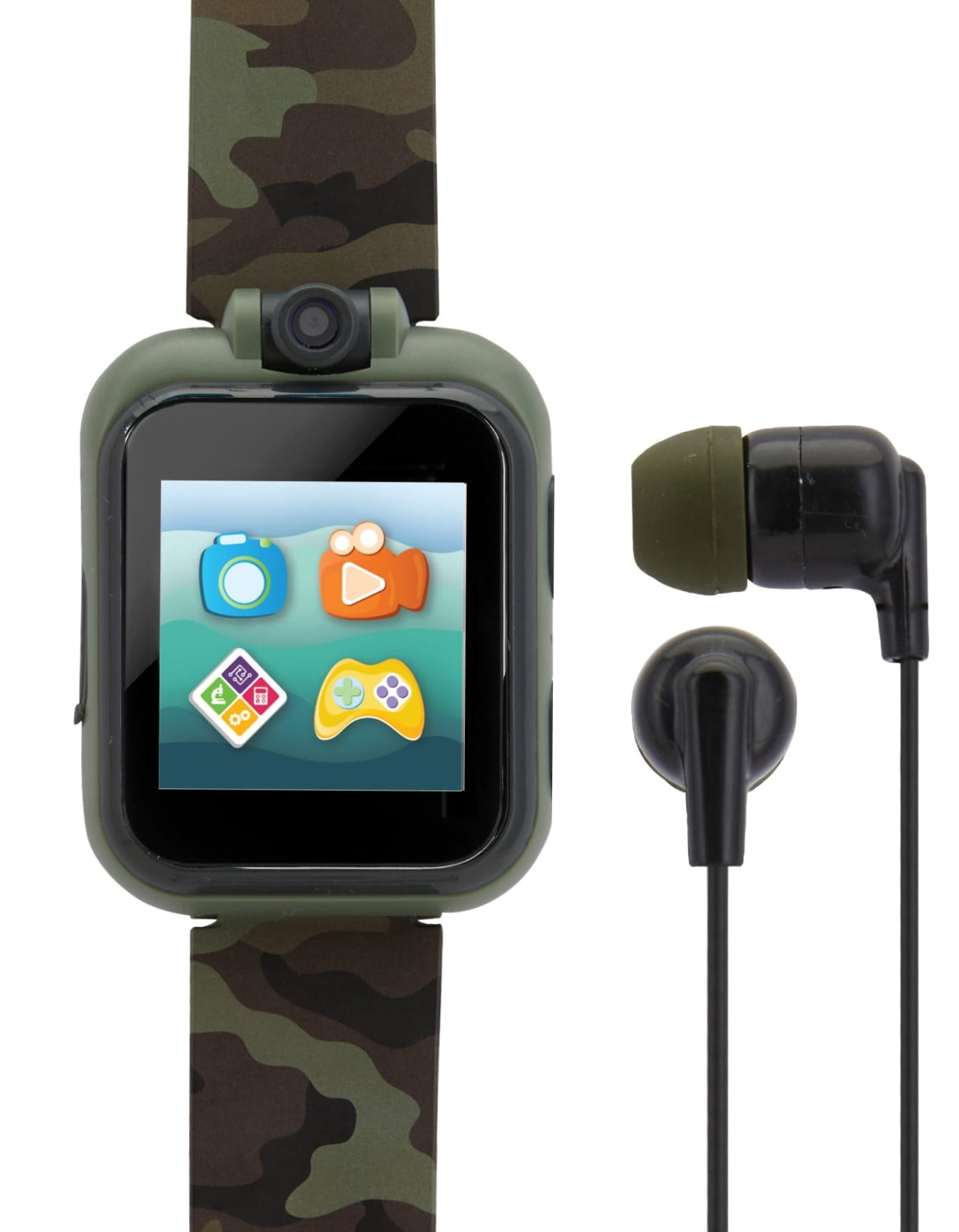 iTech Junior Boys Earbuds & Smartwatch Set Green Camouflage 900230M