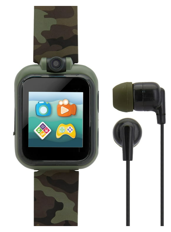 iTech Junior Boys Earbuds & Smartwatch Set - Green Camouflage 900230M-40-644