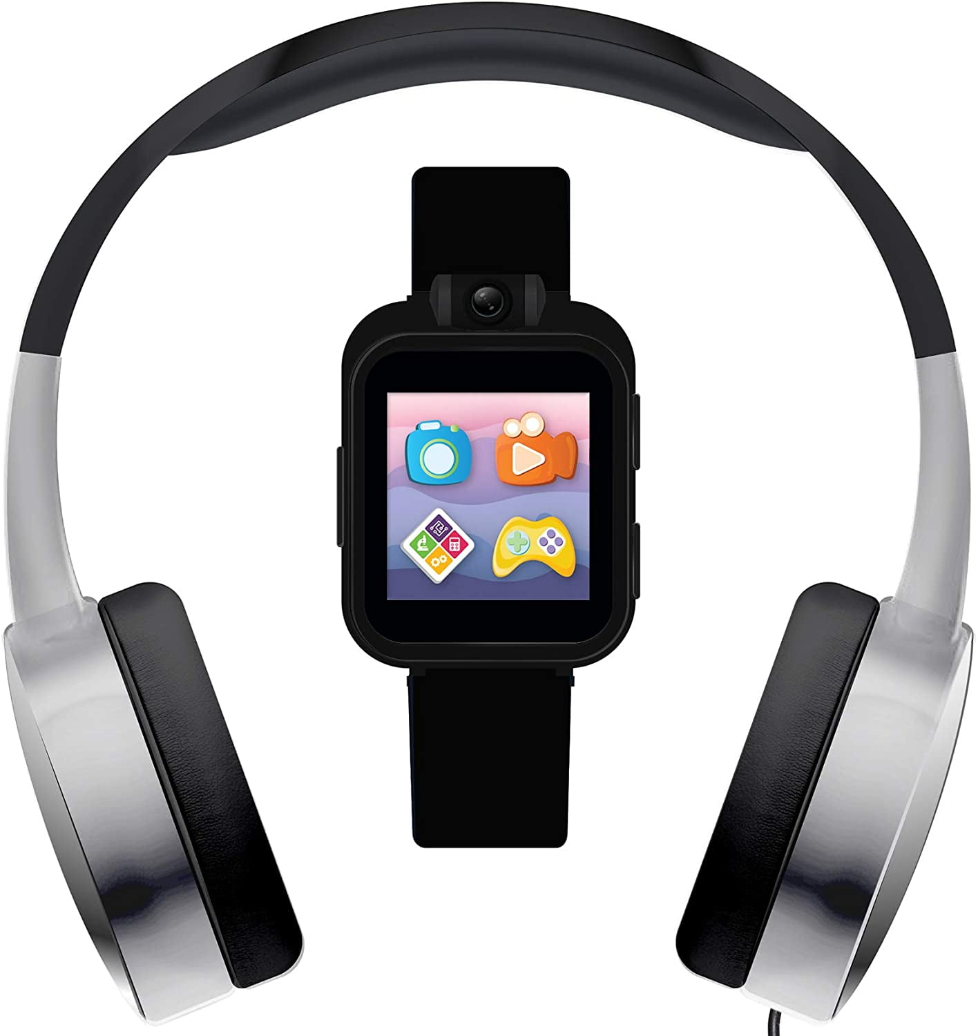 iTech Junior Boys Headphones & Smartwatch Set - Black/Silver 9207M-40-G28