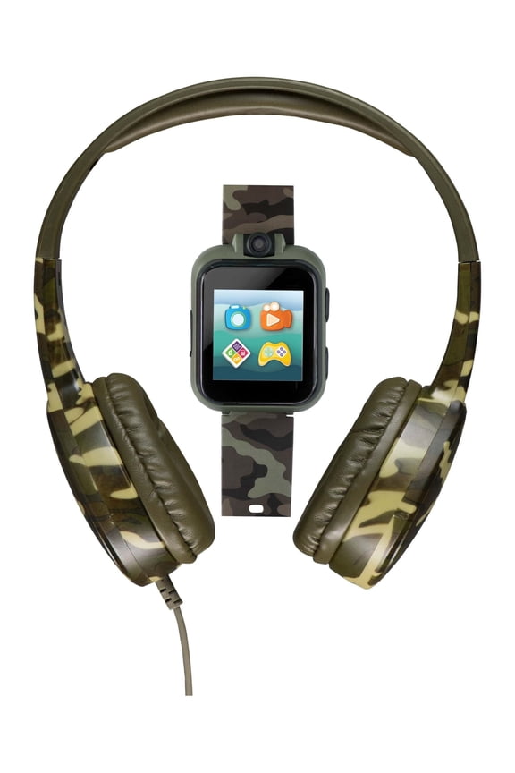 Boys Headphones & Smartwatch Set - Green Camouflage 9196M-40-X53