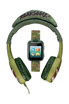 Boys Headphones & Smartwatch Set - Green Rex Roarsome Print 900289M-40-X01
