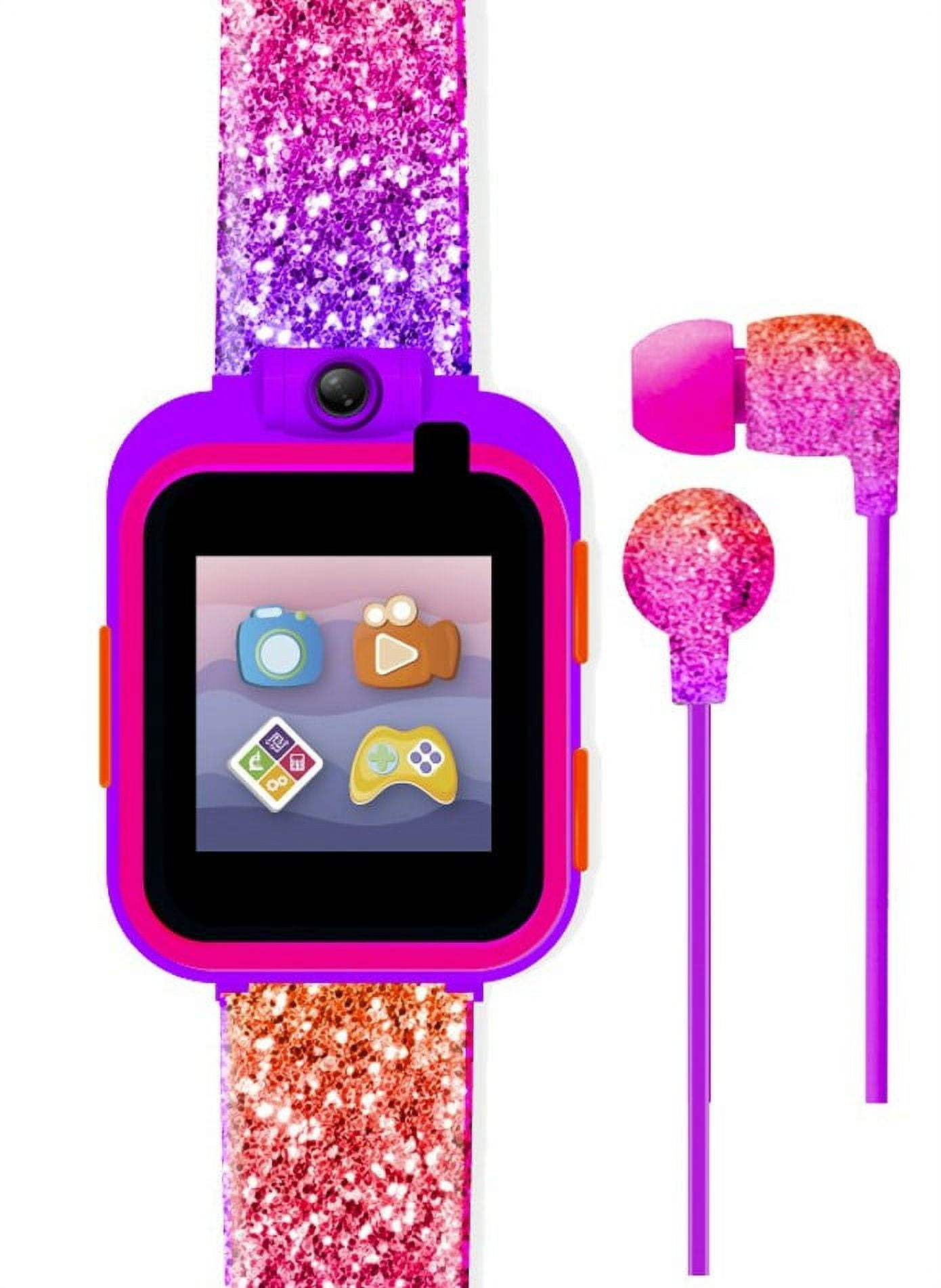 iTech Junior Girls Earbuds & Smartwatch Set Purple/Orange Ombre
