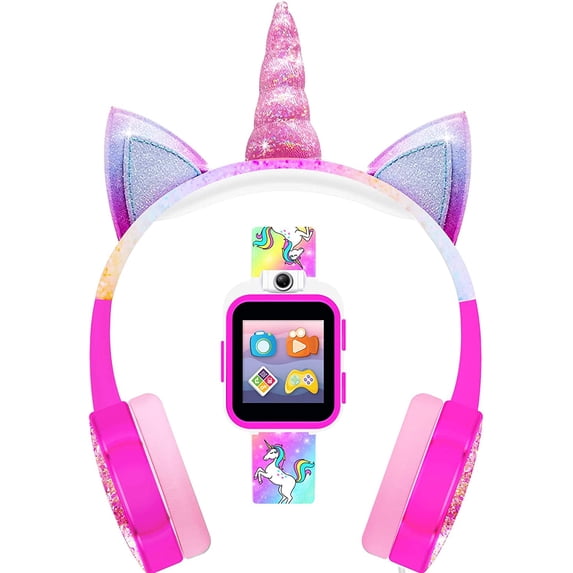 iTech Junior Girls Headphones & Smartwatch - Rainbow Unicorn