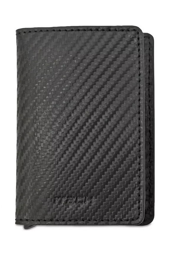 Men's Pop Up Logo Wallet - Black 2-3/5" L x 3/5" W x 4-1/2" L