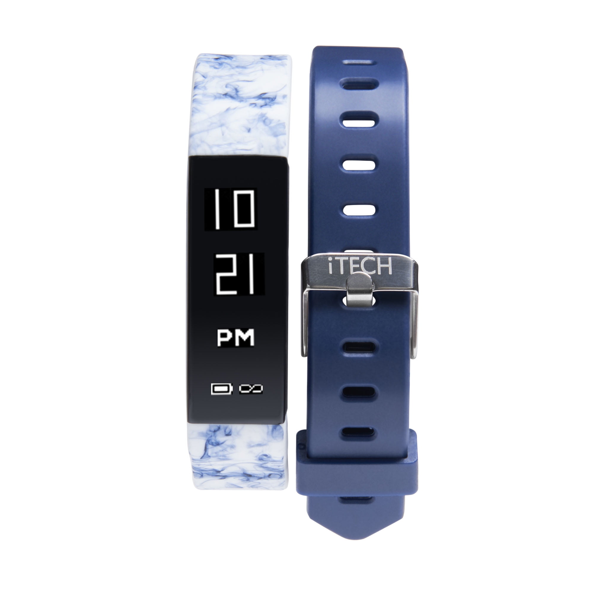 iTech Sport Activity Tracker Smart Watch with Interchangeable Strap Color Blue Smoke Navy