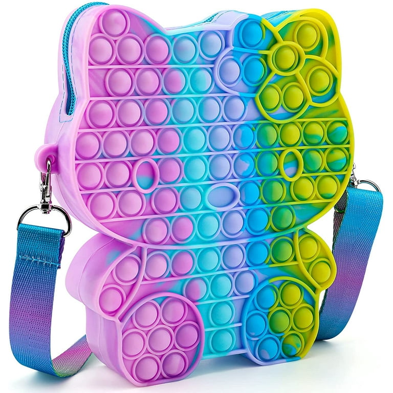 iTechjoy Pop Shoulder Bag Fidget Toys Pack, Rainbow Simple Pop