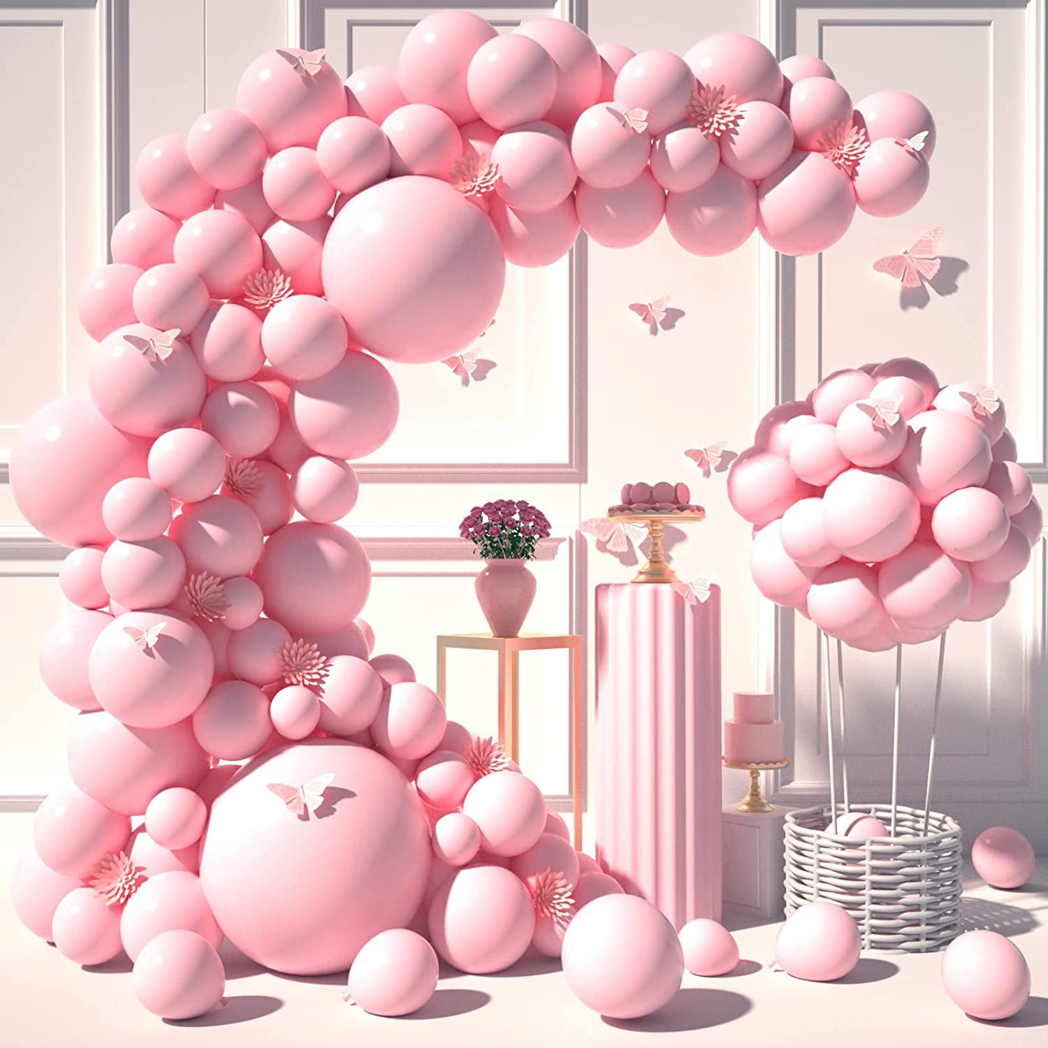 iTi Light Pink Balloons Garland Kit120 Pcs 18/10/12/5 Inch Pink