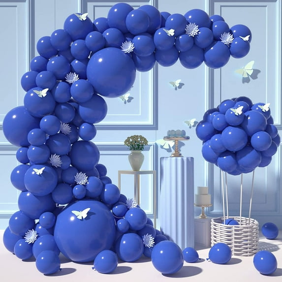 iTi Royal Blue Balloons Garland Kit-120 Pcs 18/10/12/5 Inch Royal Blue Balloon Difference Size Qualatex Balloons As Party Decorations for Birthday Bachelorette Party Graduation Wedding Baby Shower