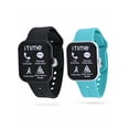 thumbnail image 1 of iTime Adult Unisex Smart Watch with Silicone Strap Set in Black and Teal (ITE30002BU), 1 of 10