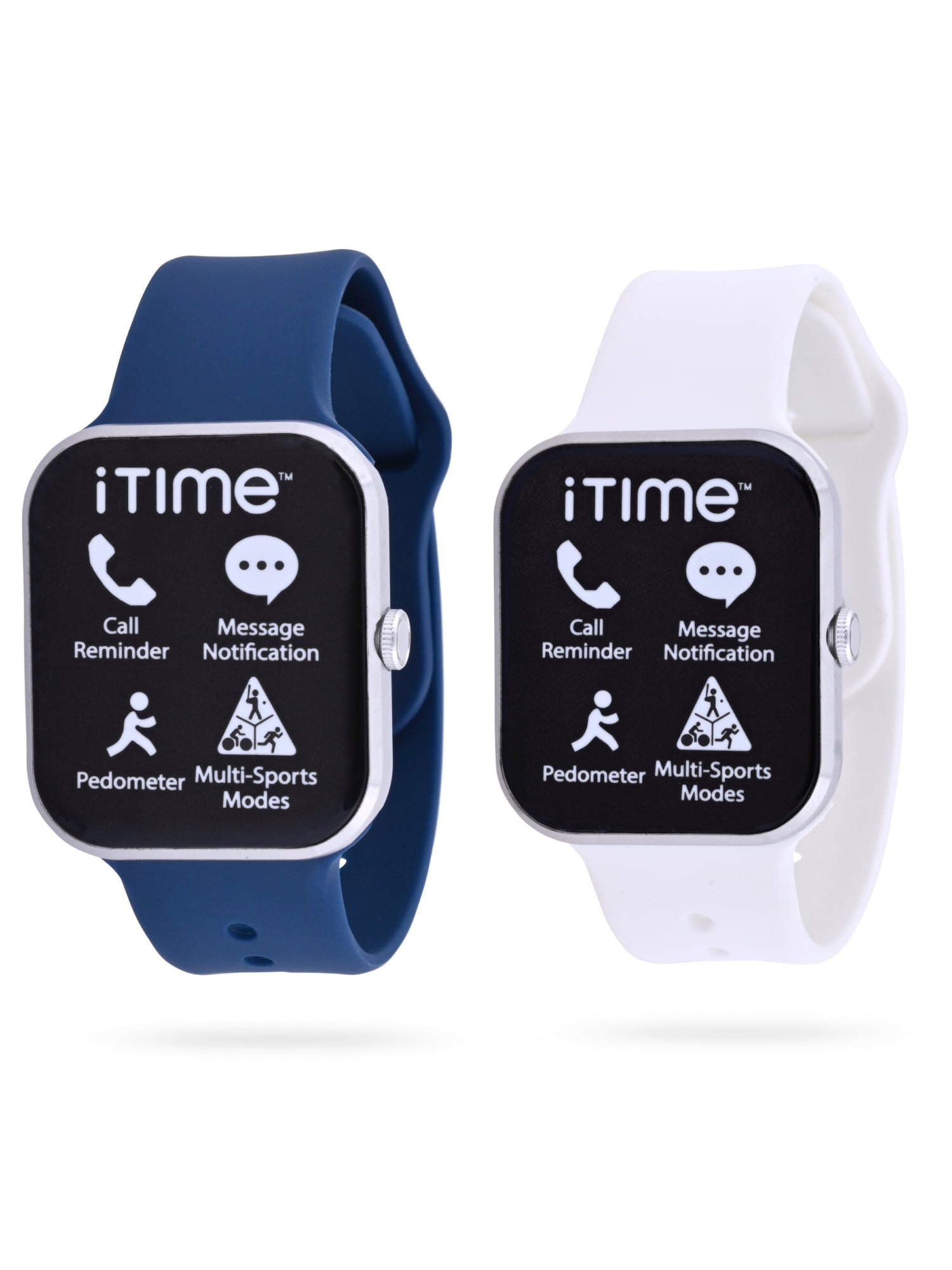 iTime Adult Unisex Smartwatch Set in One Size Navy and White