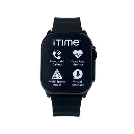 iTime Premium Adult Smart Watch with Bluetooth Calling in Black