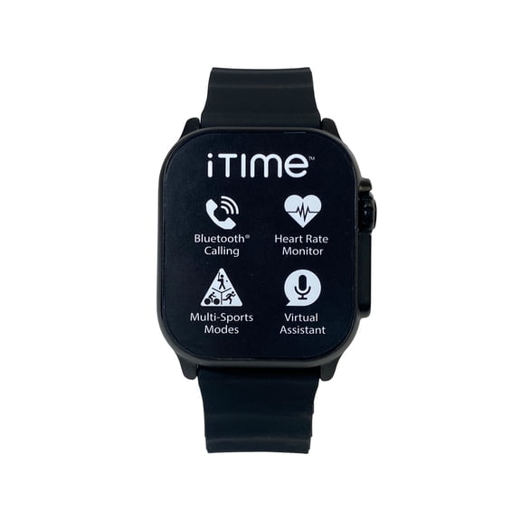 iTime Premium Adult Smart Watch with Bluetooth Calling in Black