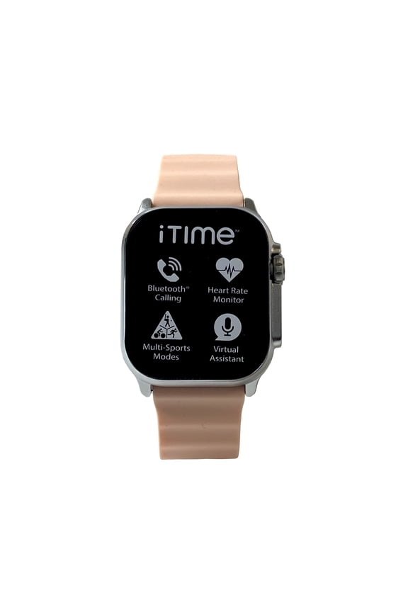 iTime Premium Adult Smart Watch with Bluetooth Calling with Blush Strap