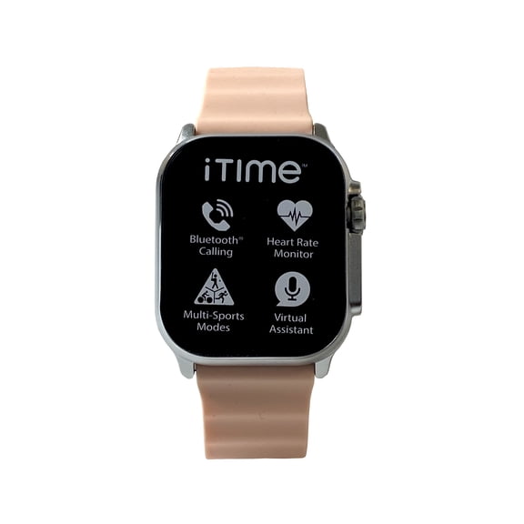 iTime Premium Adult Smart Watch with Bluetooth Calling with Blush Strap